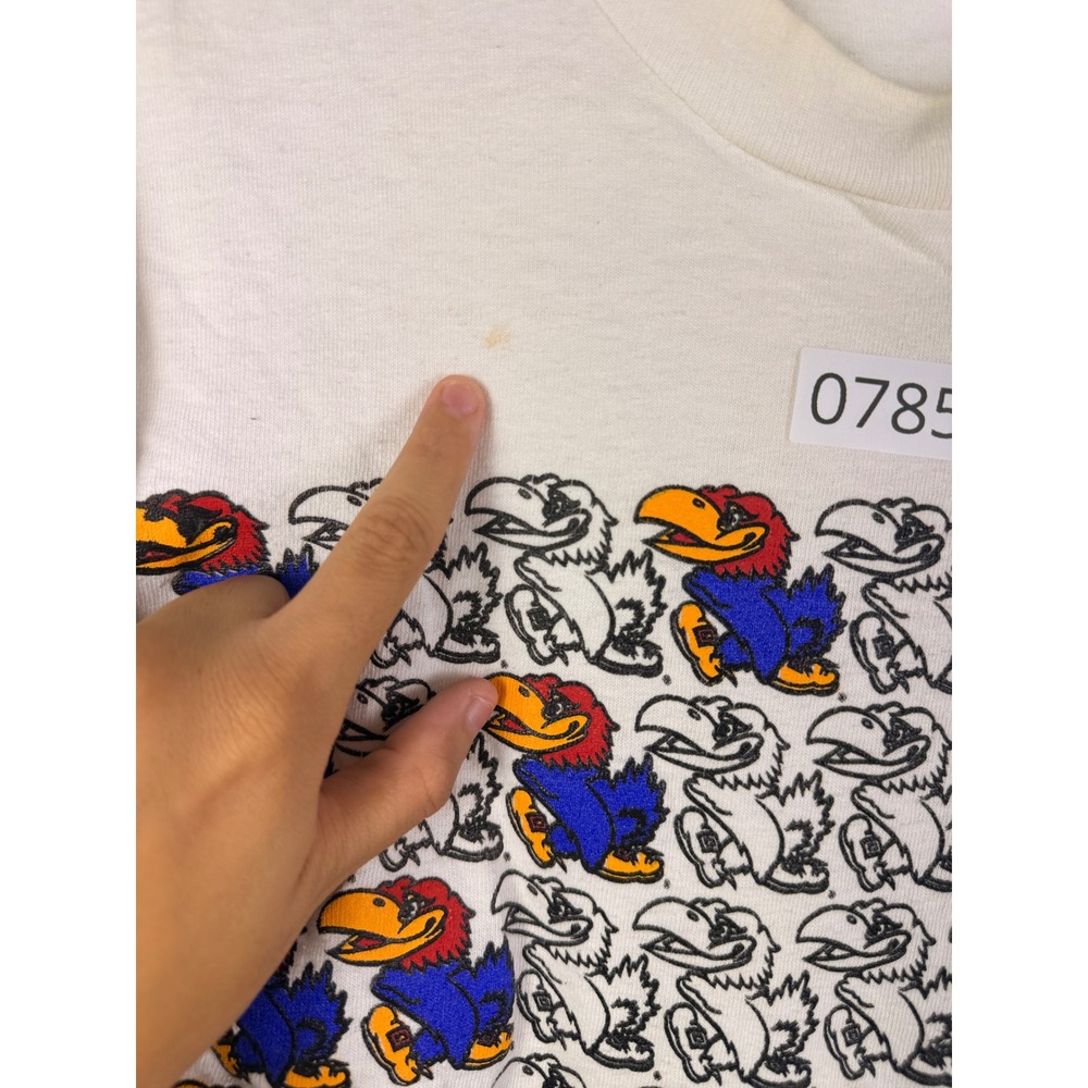 Vintage Fruit of the Loom Kansas Jayhawks T-Shirt White Small USA Single Stitch - Picture 6 of 9